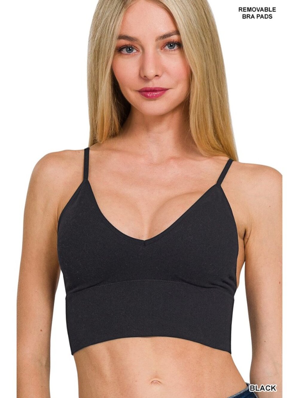 Cami Bra ribbed seamless padded Bra Top